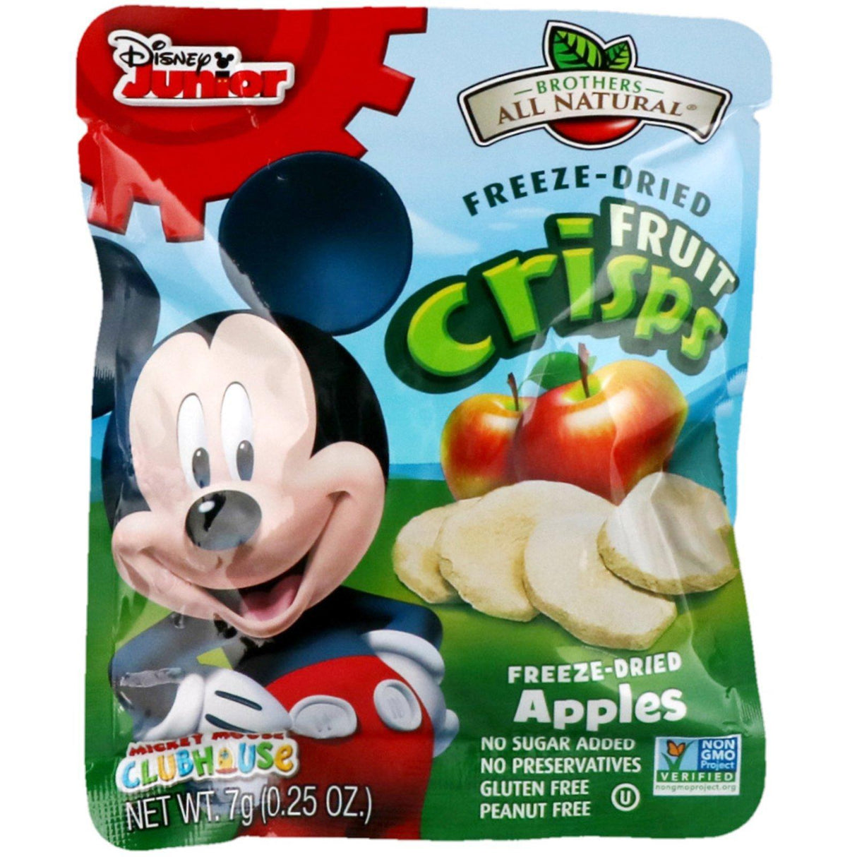 Brothers-All-Natural, Fruit Crisps, Disney Junior, Apples and Cinnamon Apples, 5 Pack, 1.23 oz (35 g) - Supply Center USA