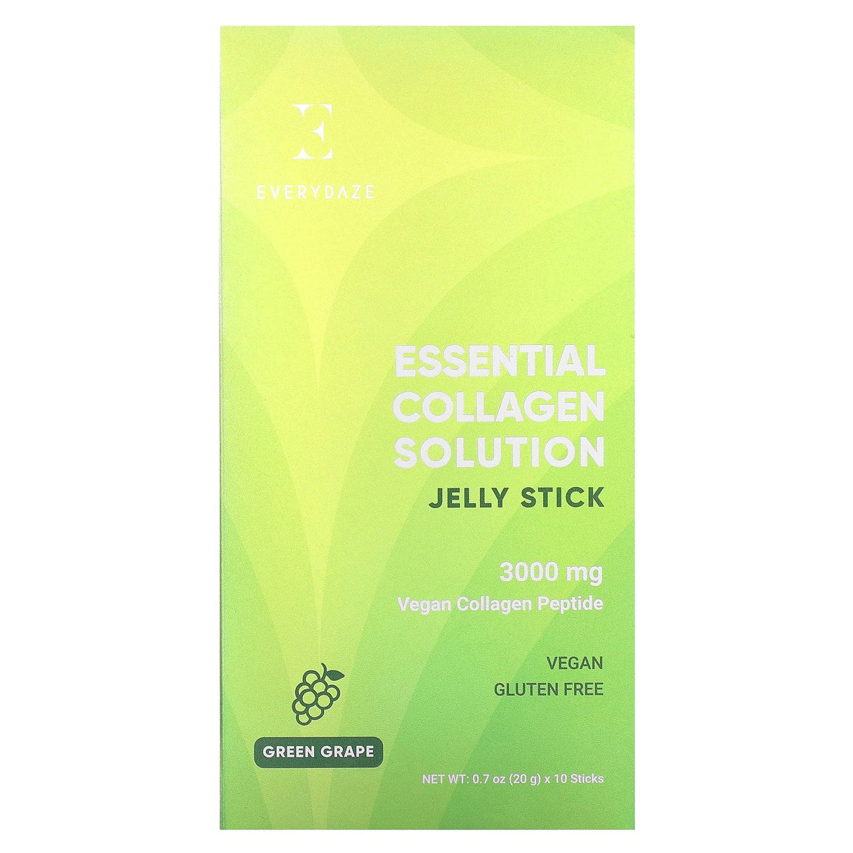 Everydaze, Essential Collagen Solution Jelly Stick, Pomegranate, 3,000 mg, 10 Sticks, 0.7 oz (20 g) Each - Supply Center USA