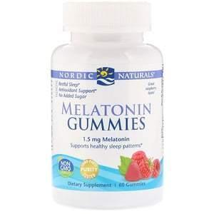 Nordic Naturals, Melatonin Gummies, Raspberry, 1.5 mg, 60 Gummies - Supply Center USA