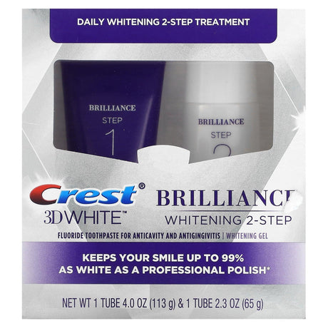 Crest, 3D White, Daily Whitening 2-Step Treatment, 1 Kit - Supply Center USA