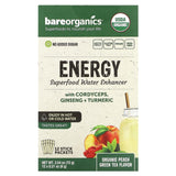 BareOrganics, Energy, Superfood Water Enhancer, Organic Peach Green Tea, 12 Stick Packets, 0.21 oz (6 g) Each - Supply Center USA