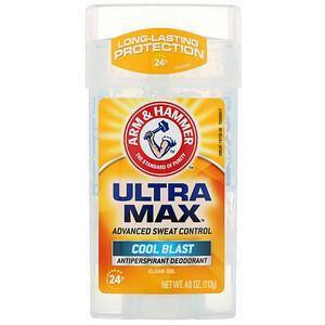 Arm & Hammer, UltraMax, Clear Gel Antiperspirant Deodorant, for Men, Cool Blast, 4.0 oz (113 g) - Supply Center USA