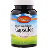 Carlson Labs, Empty Vegetarian #1 Capsules, 200 Capsules - Supply Center USA