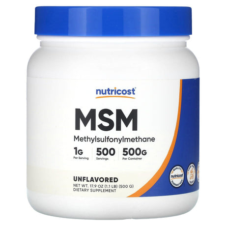 Nutricost, MSM, Unflavored, 17.9 oz (500 g) - Supply Center USA