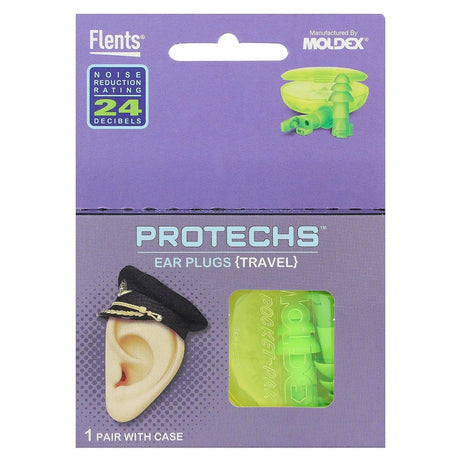 Flents, Protechs, Ear Plugs, Travel, 1 Pair with Case - Supply Center USA