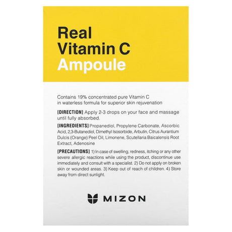 Mizon, Real Vitamin C Ampoule, 1.01 fl oz (30 ml) - Supply Center USA