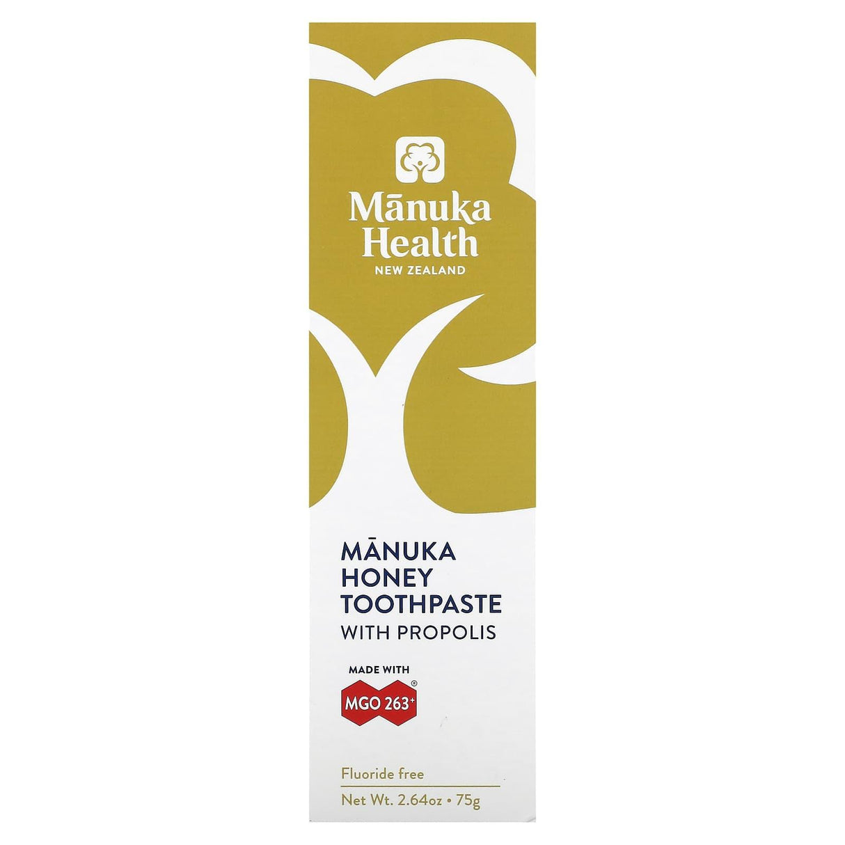 Manuka Health, Manuka Honey Fluoride Free Toothpaste with Propolis, 2.64 oz (75 g) - Supply Center USA