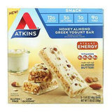 Atkins, Snack, Honey Almond Greek Yogurt Bar, Gluten Free, 5 Bars, 1.41 oz (40 g) Each - Supply Center USA