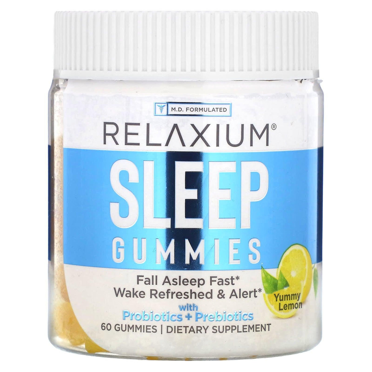 Relaxium, Sleep Gummies with Probiotics & Prebiotics, Yummy Lemon, 60 Gummies - Supply Center USA