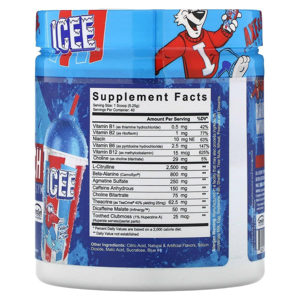 Axe & Sledge Supplements, Ignition Switch, Stim Pre-Workout, Icee Blue Raspberry, 7.41 oz (210 g) - Supply Center USA