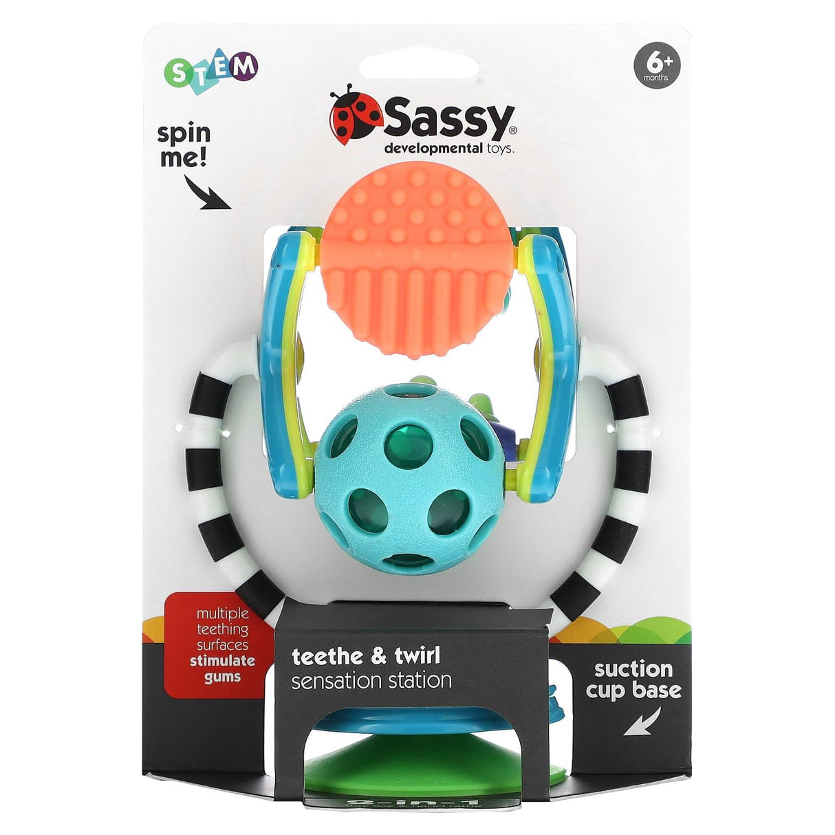 Sassy, Developmental Toys, Teeth & Twirl, Sensation Station, 6 Months+, 1 Count - Supply Center USA