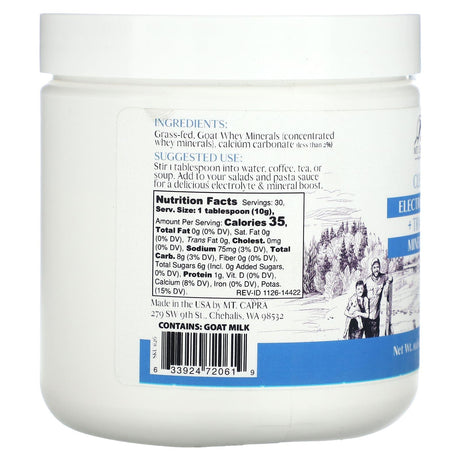 Mt. Capra, Clean Electrolytes + Trace Minerals, 10.6 oz (300 g) - Supply Center USA