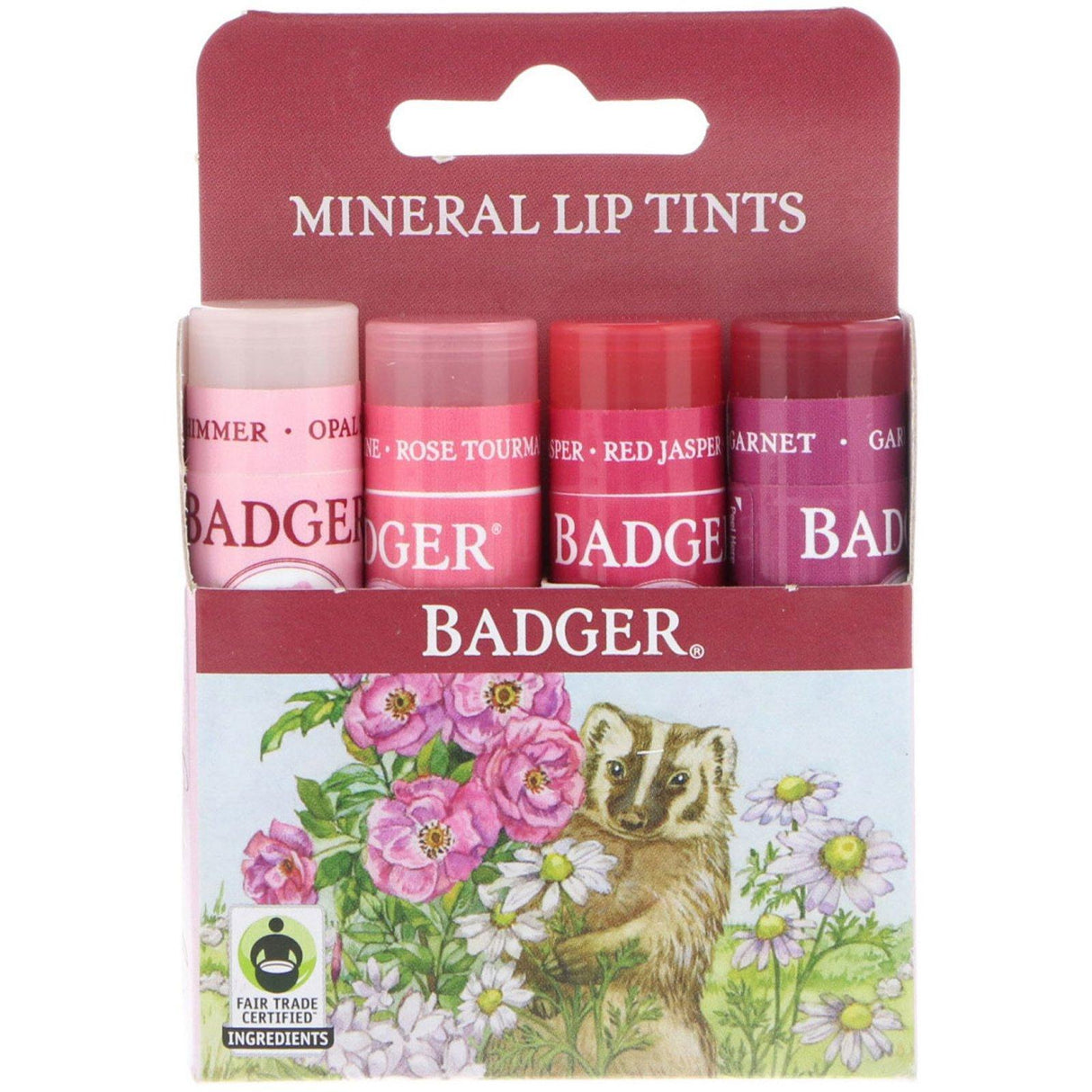 Badger Company, Mineral Lip Tints Set, 4 Pack, .15 oz (4.2 g) Each - Supply Center USA