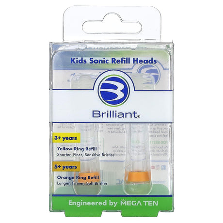 Baby Buddy, Brilliant, Kids Sonic Refill Heads, 5+ Years, Orange, 2 Refill Heads - Supply Center USA