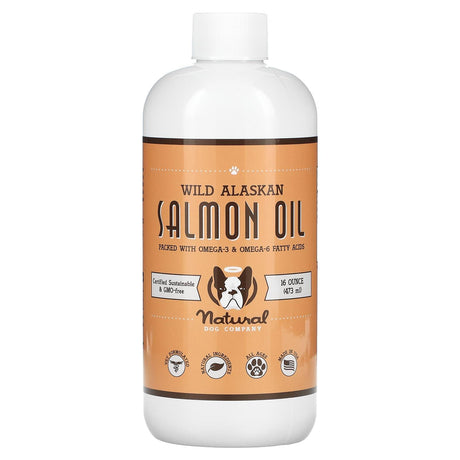 Natural Dog Company, Wild Alaskan Salmon Oil, All Ages, Delicious Salmon, 16 oz (473 ml) - Supply Center USA