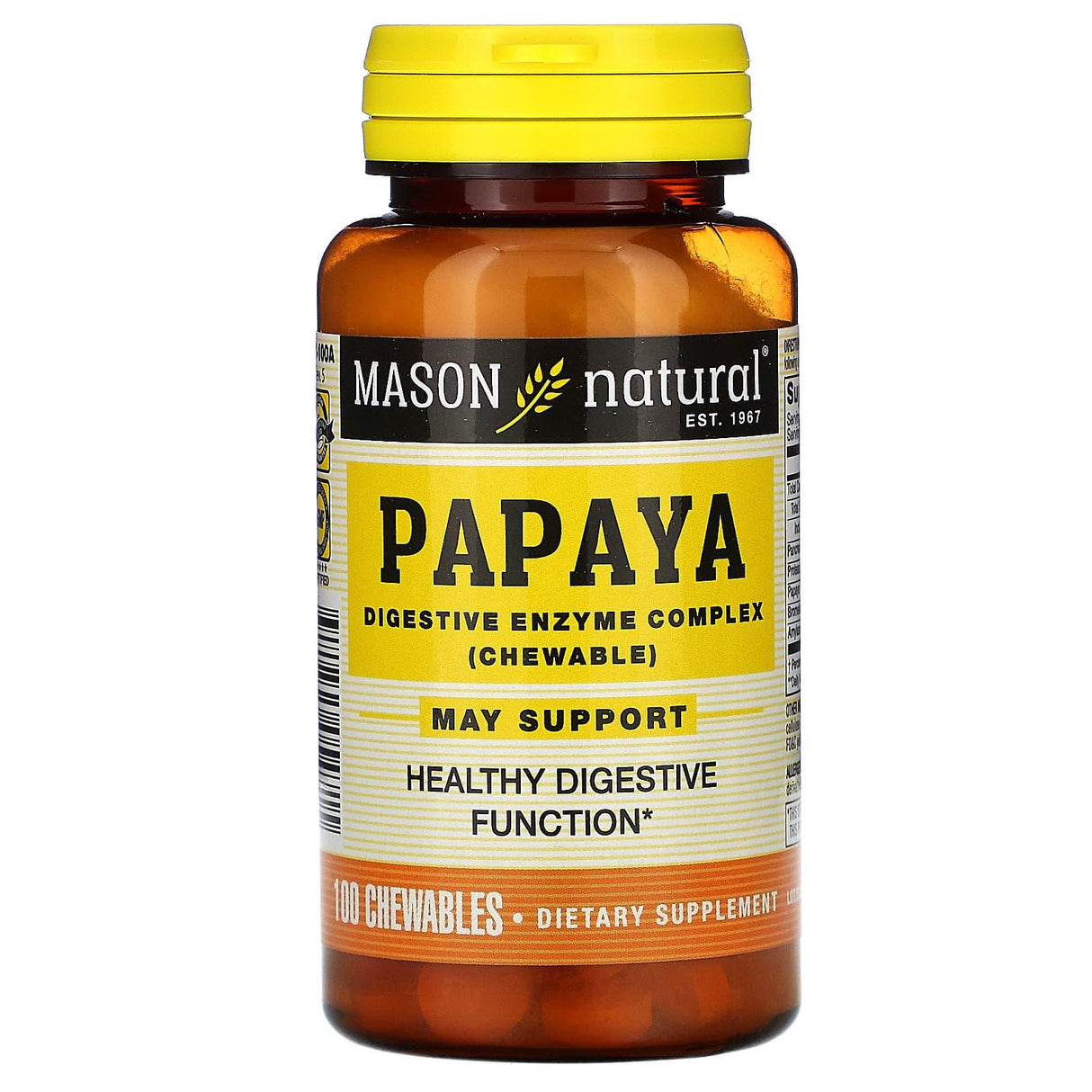 Mason Natural, Papaya, Digestive Enzyme Complex, 100 Chewables - Supply Center USA