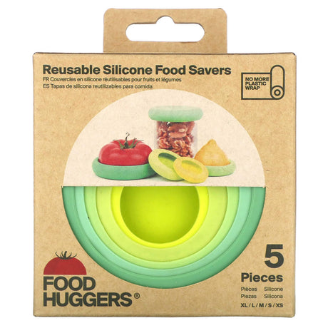 Food Huggers, Reusable Silicone Food Savers, 5 Pieces - Supply Center USA