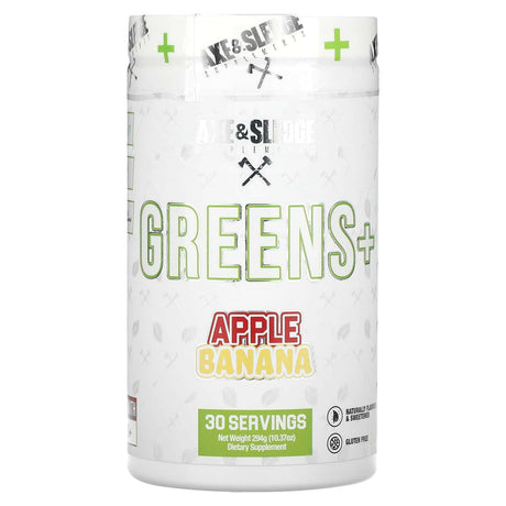 Axe & Sledge Supplements, Greens+, Apple Banana, 10.37 oz (294 g) - Supply Center USA