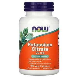 Now Foods, Potassium Citrate, 99 mg, 180 Veg Capsules - Supply Center USA