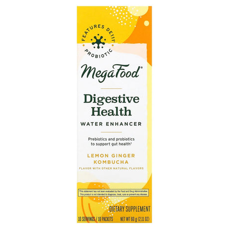 MegaFood, Digestive Health, Water Enhancer, Guava Passion Fruit Kombucha, 10 Packets, 0.21 oz (6 g) Each - Supply Center USA