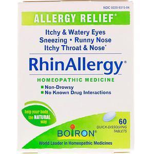 Boiron, RhinAllergy, Allergy Relief, 60 Quick-Dissolving Tablets - Supply Center USA