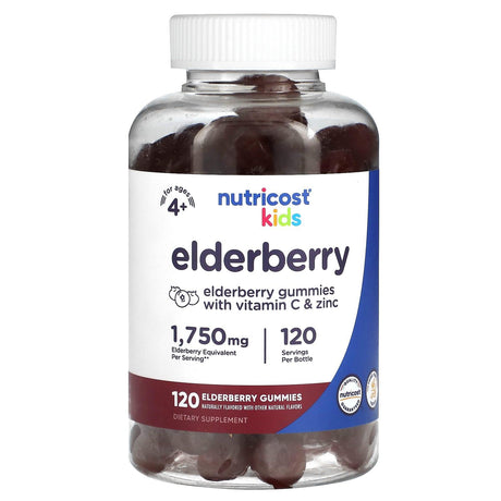 Nutricost, Kids, Elderberry, Ages 4+, 1,750 mg, 120 Gummies - Supply Center USA