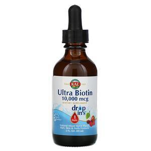 KAL, Ultra Biotin, Natural Mixed Berry Flavor, 10,000 mcg, 2 fl oz (59 ml) - Supply Center USA