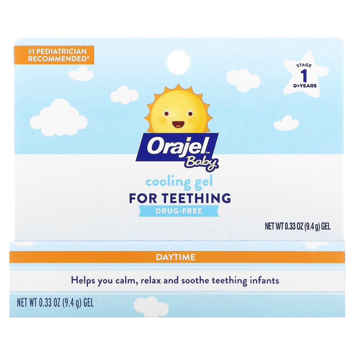 Orajel, Baby, Cooling Gel for Teething, Daytime, 0+ Years, 0.33 oz (9.4 g) - Supply Center USA