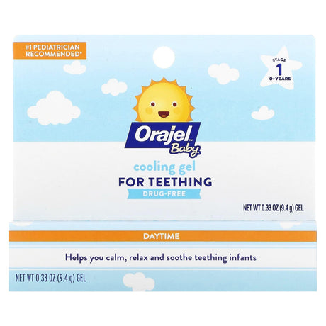 Orajel, Baby, Cooling Gel for Teething, Daytime, 0+ Years, 0.33 oz (9.4 g) - Supply Center USA