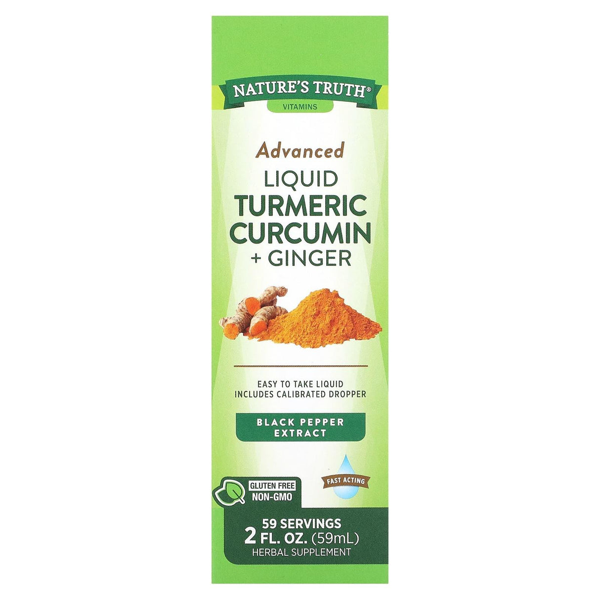 Nature's Truth, Advanced Liquid Turmeric Curcumin + Ginger, 2 fl oz (59 ml) - Supply Center USA