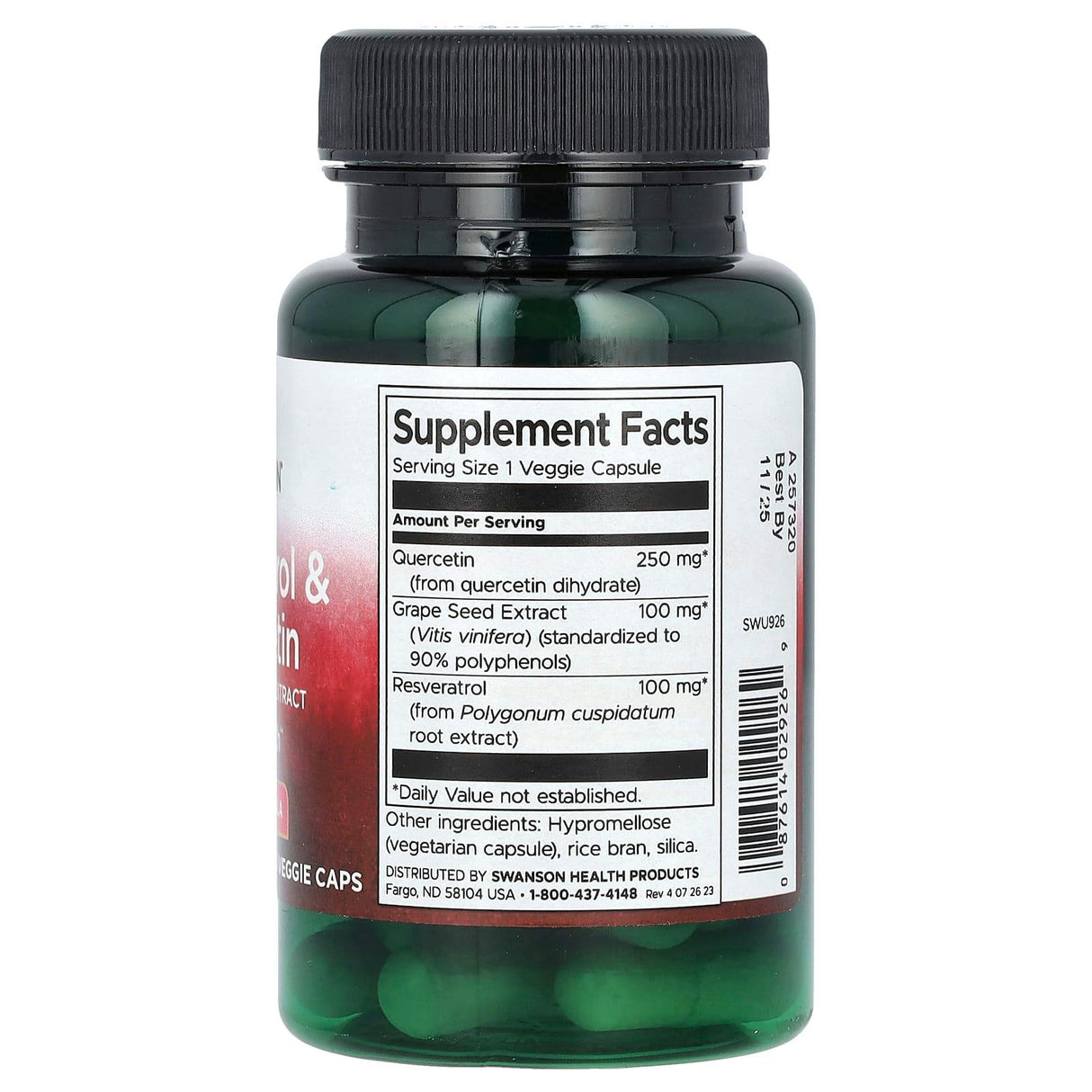 Swanson, Resveratrol & Quercetin with Grape Seed Extract, 30 Veggie Caps - Supply Center USA