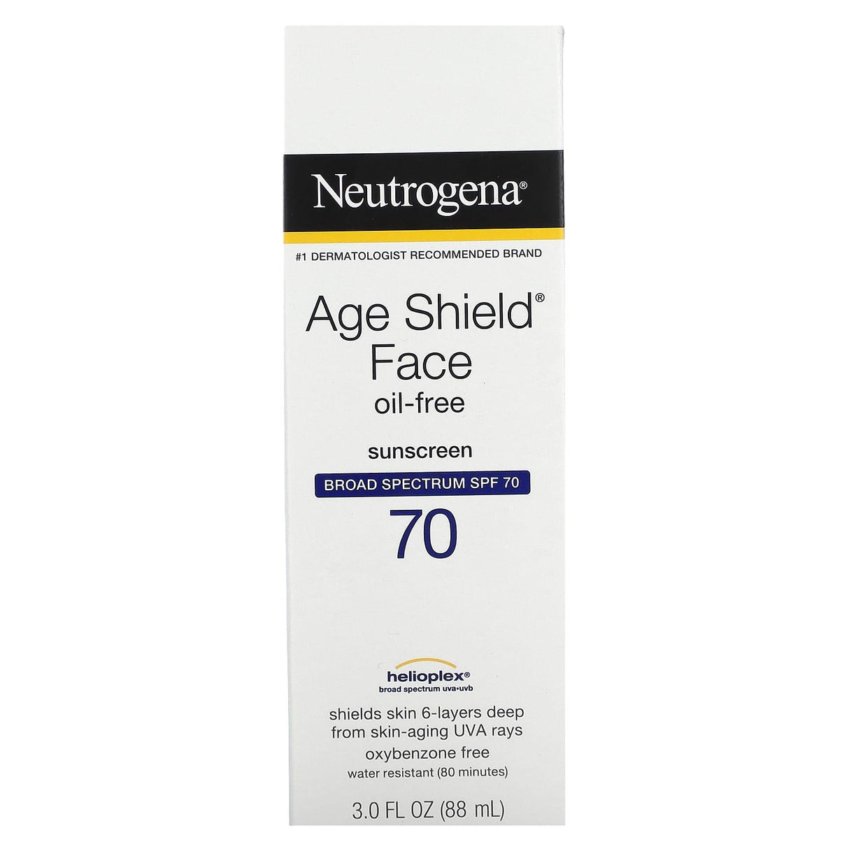 Neutrogena, Age Shield Face Sunscreen, SPF 70 , 3 fl oz (88 ml) - Supply Center USA