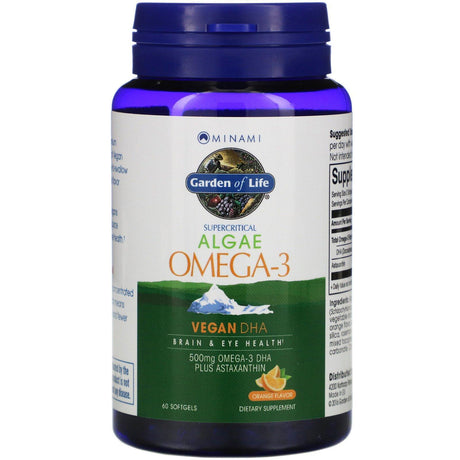 Minami Nutrition, Algae Omega-3, Orange Flavor, 60 Softgels - Supply Center USA