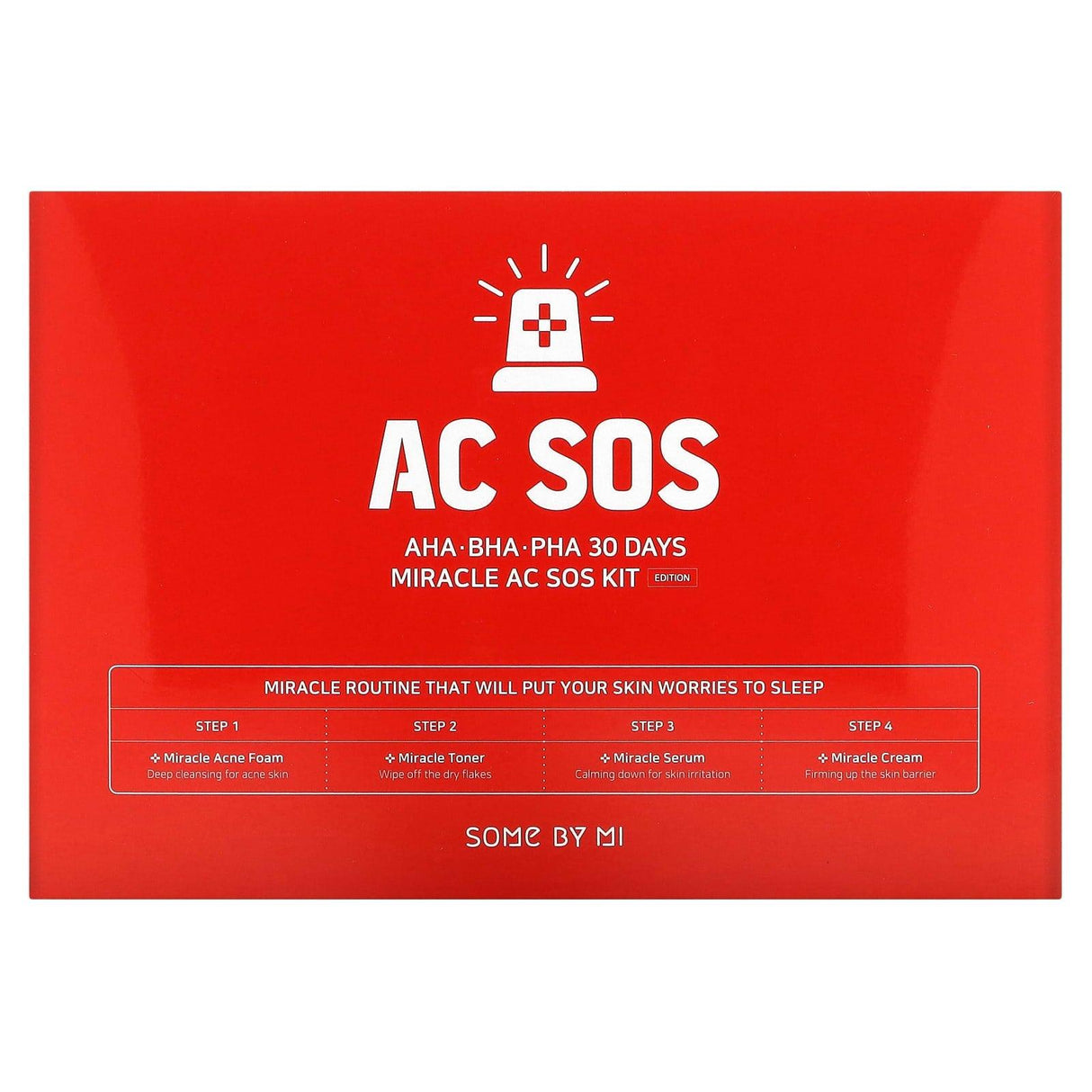 SOME BY MI, AHA. BHA. PHA 30 Days Miracle AC SOS Kit, Edition, 4 Piece Kit - Supply Center USA