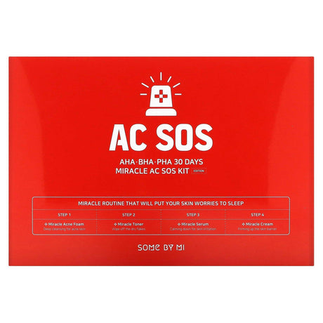 SOME BY MI, AHA. BHA. PHA 30 Days Miracle AC SOS Kit, Edition, 4 Piece Kit - Supply Center USA