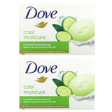 Dove, Cool Moisture Soap Bar, Cucumber & Green Tea, 2 Bars, 3.75 oz (106 g) Each - Supply Center USA