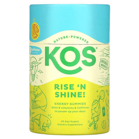 KOS, Rise 'N Shine Energy Gummies, Citrus, 30 Gummies - Supply Center USA