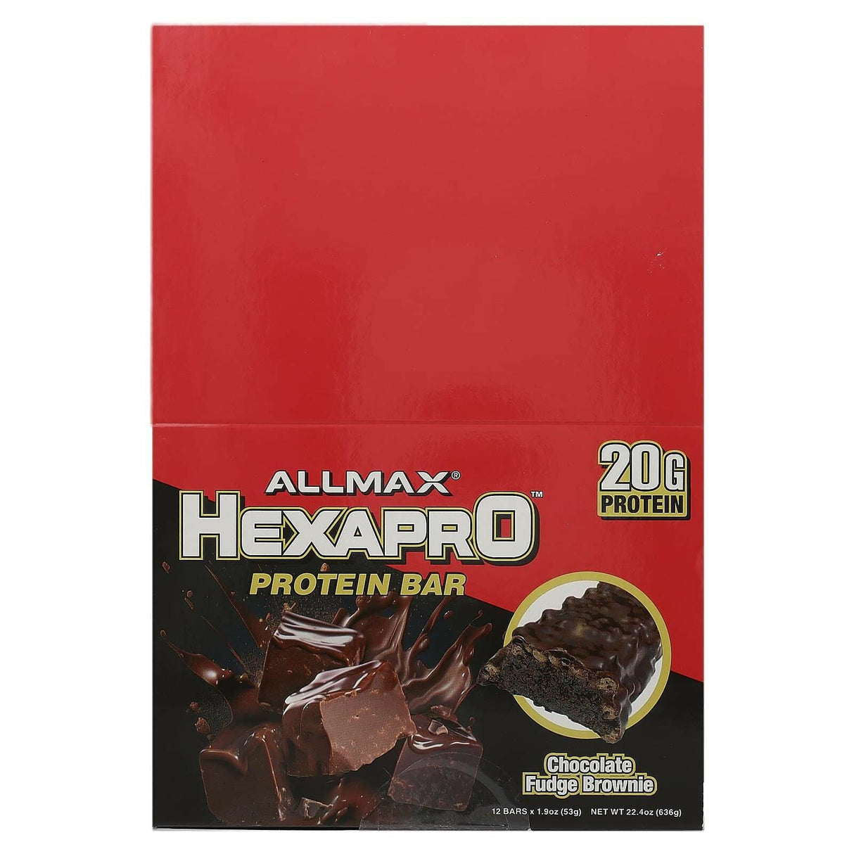 ALLMAX, Hexapro Protein Bar, Chocolate Fudge Brownie, 12 Bars, 1.9 oz (53 g) Each - Supply Center USA