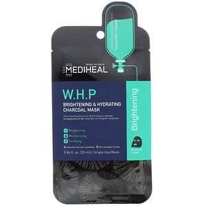 Mediheal, W.H.P, Brightening & Hydrating Charcoal Beauty Mask, 5 Sheets, 0.84 fl oz (25 ml) Each - Supply Center USA