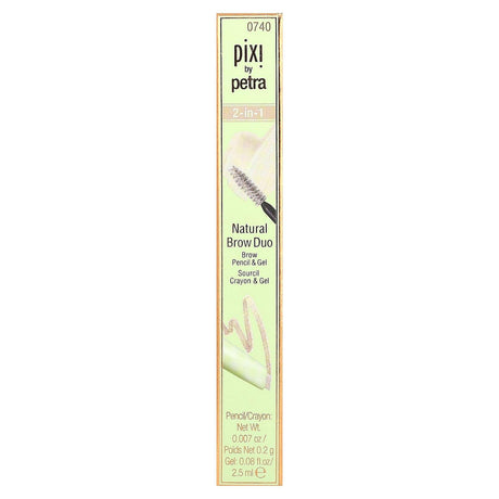 Pixi Beauty, 2-in-1 Natural Brow Duo, Brow Pencil & Gel, 0740 Natural Blonde, 1 Count - Supply Center USA