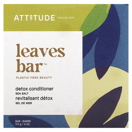 ATTITUDE, Leaves Bar, Detox Conditioner, Sea Salt, 4 oz, (113 g) - Supply Center USA