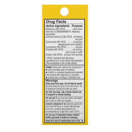 Hyland's, 4 Kids, Earache Relief Liquid Drops, Ages 2-12, 0.33 fl oz (10 ml) - Supply Center USA