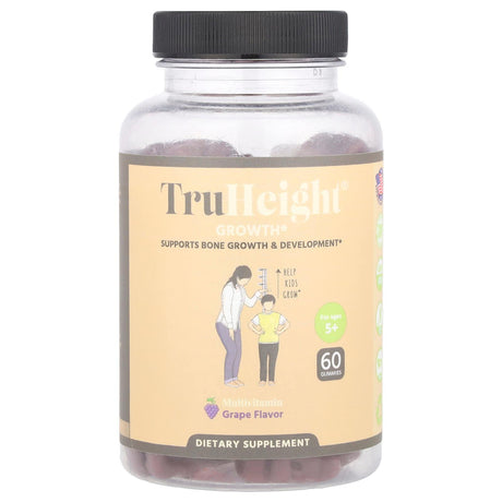 TruHeight, Growth, Multivitamin, For Ages 5+, Grape, 60 Gummies - Supply Center USA