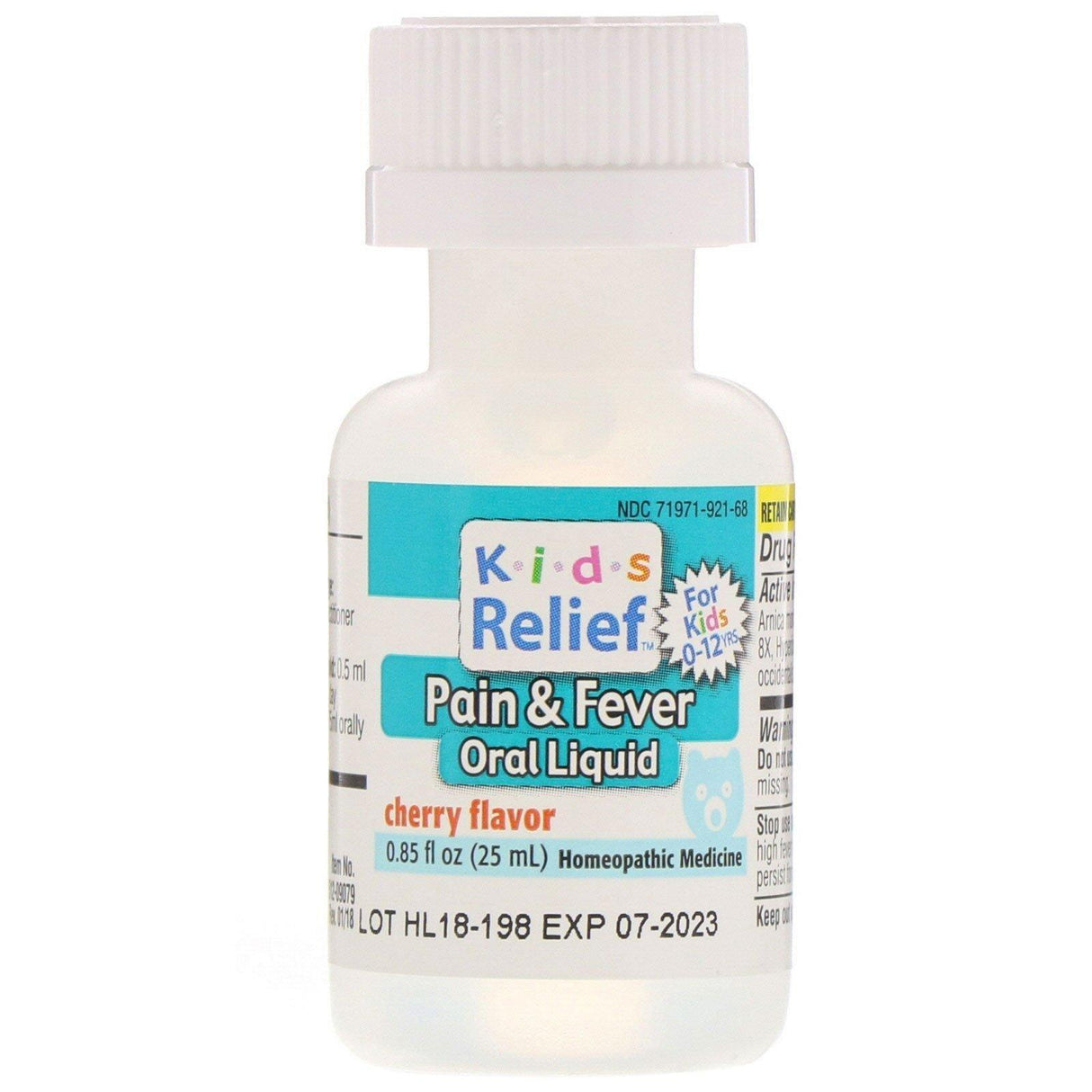 Homeolab USA, Kids Relief, Pain & Fever Oral Liquid, For Kids 0-12 Yrs, Cherry Flavor, 0.85 fl oz (25 ml) - Supply Center USA