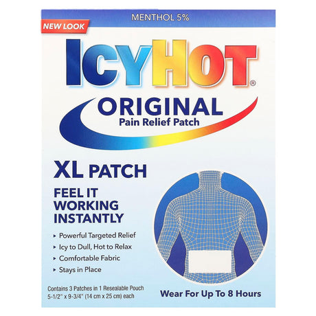 Icy Hot, Original Pain Relief Patch, XL , 3 Patches - Supply Center USA