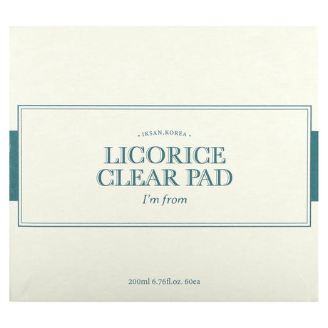 I'm From, Licorice Clear Pad, 60 Pads, 6.76 fl oz (200 ml) - Supply Center USA