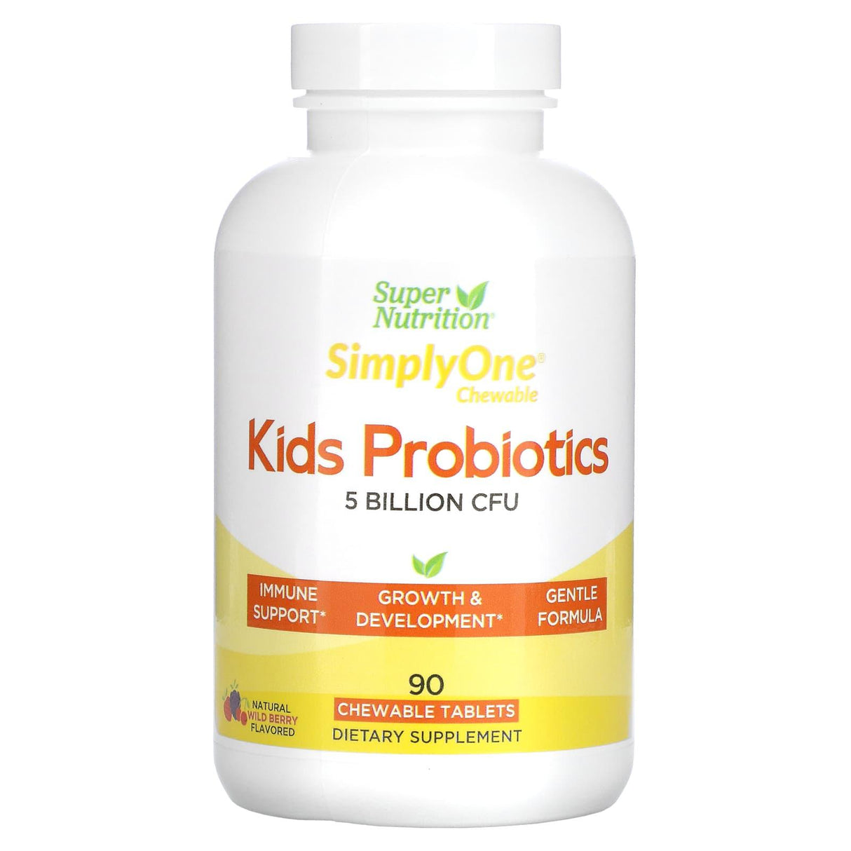 Super Nutrition, Kid’s Probiotics, Wild Berry Flavor, 5 Billion CFU, 90 Chewable Tablets - Supply Center USA