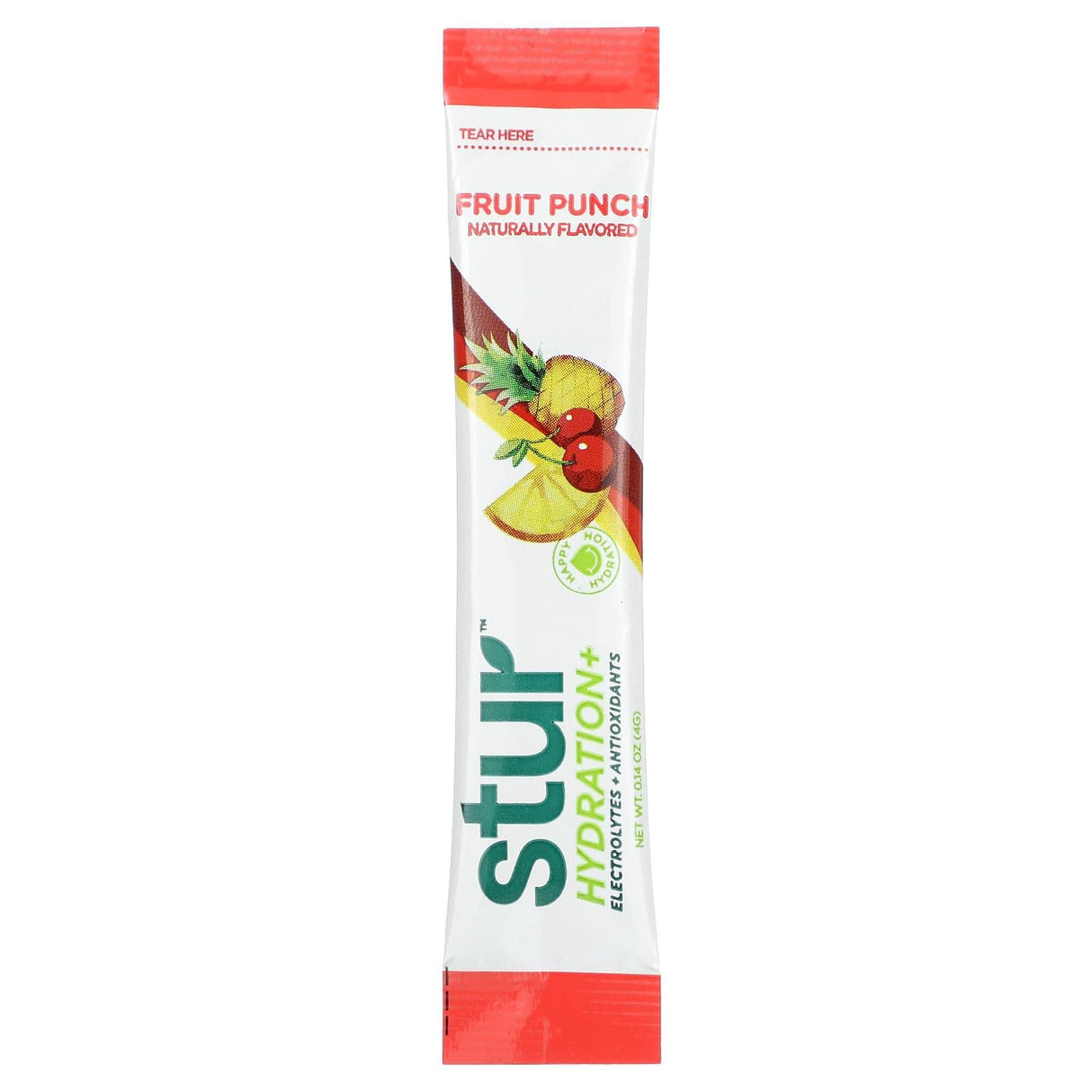 Stur, Hydration + Electrolytes + Antioxidants Drink Mix, Fruit Punch, 8 Sticks, 0.14 oz (4 g) Each - Supply Center USA