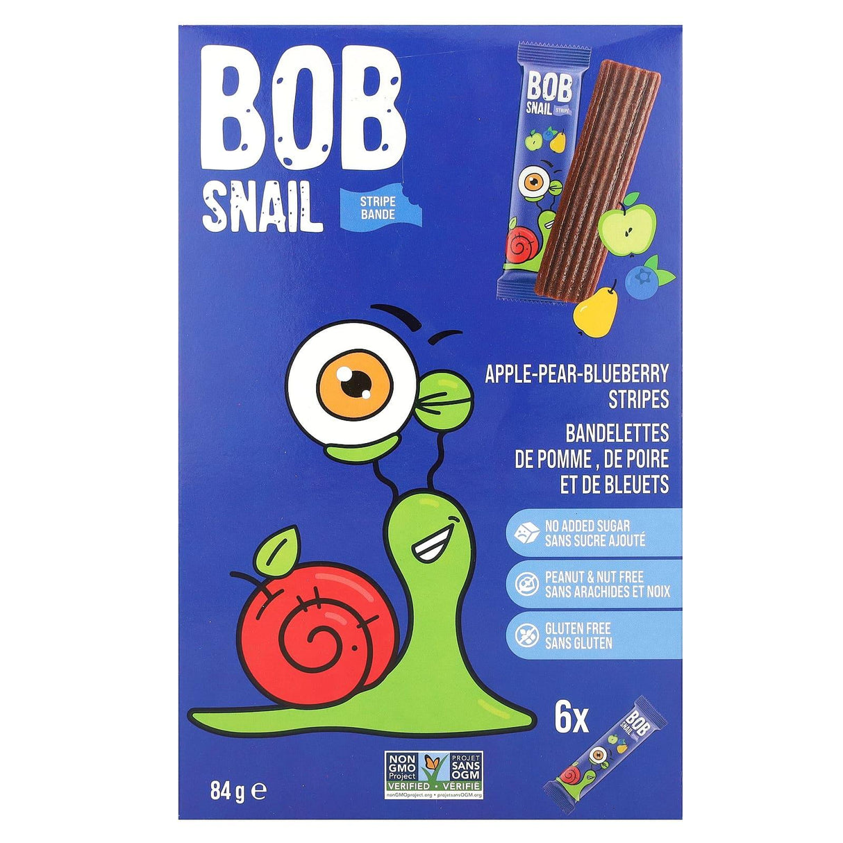 Bob Snail, Stripe, Apple-Pear-Blueberry , 6 Stripes, 0.49 oz (14 g) Each - Supply Center USA