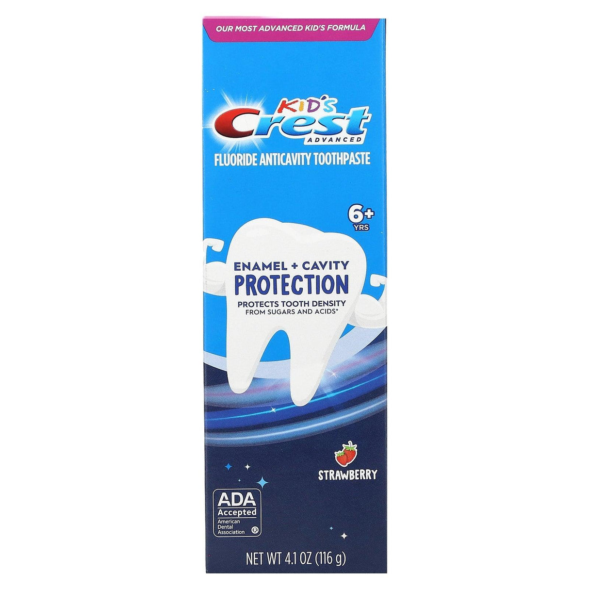 Crest, Kids, Advanced, Fluoride Anticavity Toothpaste, 6+ Yrs, Strawberry, 4.1 oz (116 g) - Supply Center USA